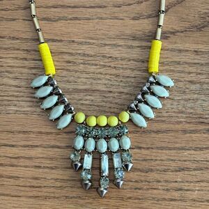 J.Crew | Yellow and Taupe Statement Necklace | 22” Length